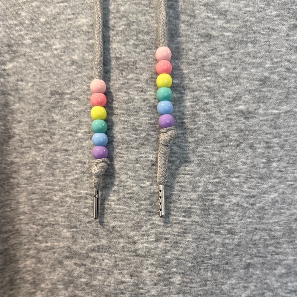 Women’s Gray Hoodie with Rainbow Sequin Design - Picture 4 of 8
